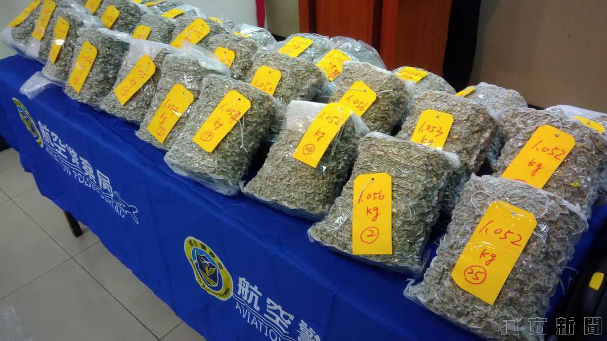 截毒於關口 攔獲加籍男子攜巨量大麻花闖關 航警展現緝毒成效