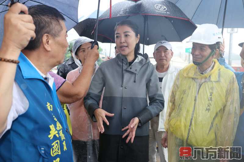 凱米颱風造成多處災情 許縣長埔里勘災