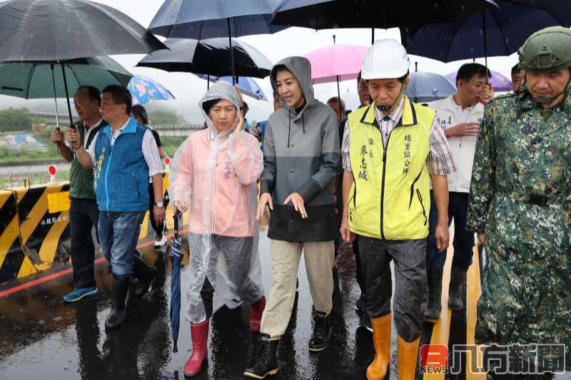 凱米颱風造成多處災情 許縣長埔里勘災