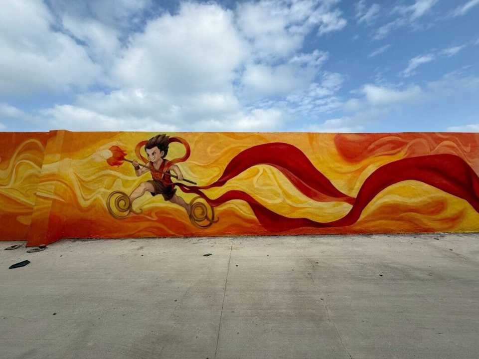 鳥嶼堤防彩繪完成 打造地方新亮點